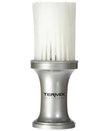 Termix professional talk brush for the hairdressing salon.Neck cleaning brush with soft fibers for work with maximum cleanliness.Silver color and white fibers.