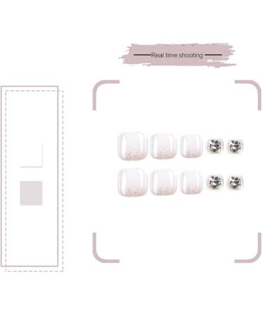 FEIlei False Toenails White Artificial Short Toenails Full Cover Toe Nails for Women - Buy Online on GoSupps.com