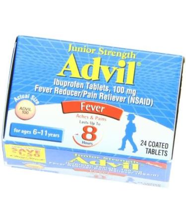 Advil Junior Strength Chewables (Grape Flavor) 24 Tablets - 100mg Ibuprofen for Kids 2-11 - Fever & Pain Reducer - Pack of 2 - Buy Online on GoSupps.com