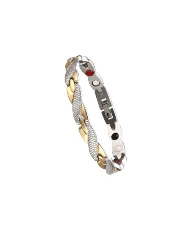 Wdyy Elegant Magnetic Field Therapy Fit Plus Bracelet Lose Losing Weight Loss Anti-Firing Magnetic Magnetic Band for Men Women (Silver+Gold) - Buy Online on GoSupps.com
