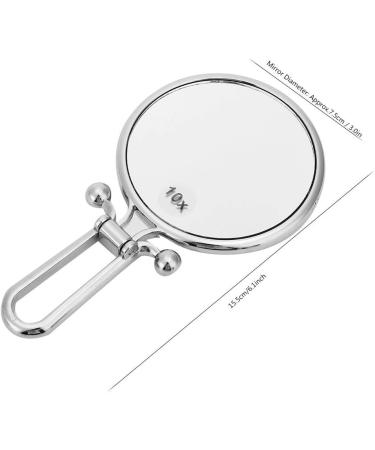 Heavenant Hand-held Cosmetic Mirror - Foldable Double-Sided Makeup Mirror with 1x/10x Magnification for Makeup Shaving & Facial Care | Silver - Buy Online on GoSupps.com