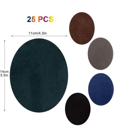 Iron On Patches 25 Pieces  Repair Patches 5 Colors Oval Suede Cowhide Elbow Patches Elbow Knee Iron-on Velvet Patches for Sweater Repair Crafts Repair Kit for Clothing Jeans 5 Dark Color - Buy Online on GoSupps.com