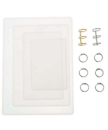 NUOBESTY 4pcs Notebook Mold Silicone Molds Customize Notebook Tuile Crystal Mold Material Package Epoxy A5