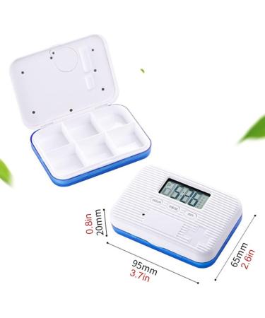 BStCar Medication Alarm Clock - 6 Compartment Mini Portable Pill Organizer with Digital Screen & 5 Alarms - Smart Sealed Design for Pills & Supplements - Buy Online on GoSupps.com