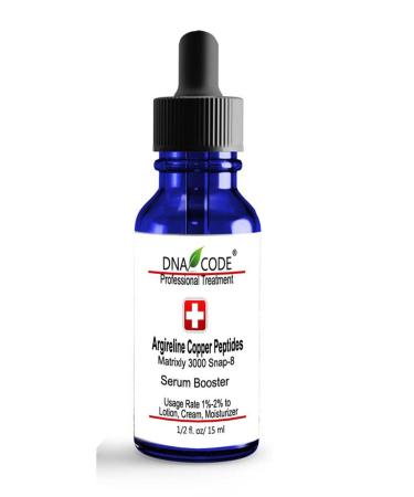 DNA Code -No Needle Alternative-Argireline Copper Peptide Wrinkle Reduce Serum Booster w/Snap-8  Matrixyl 3000 0.5 Ounce (Pack of 1)