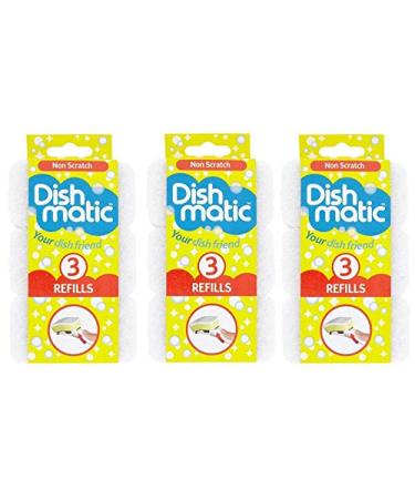 9 x Dishmatic Non Scratch White Refill Sponges Cleaning Scourer - Buy Online on GoSupps.com