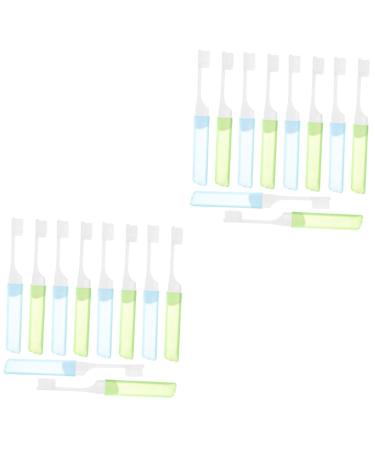 FRCOLOR 20 Pcs Portable Toothbrush Folding Toothbrushes Manual Teeth Pregnant Toothbrush Pocket Toothbrush Oral Cleaning Brush Soft Bristles Toothbrushes Folding Pp Mini Essentials Travel