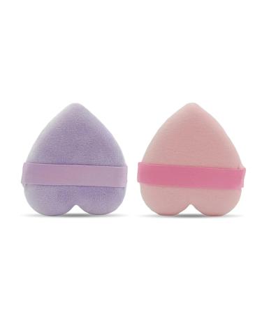 SBTRKT Triangle Heart Shape Velvet Powder Puff - 2pcs/10pcs Lightweight Washable Makeup Sponge for Face - Best Cosmetics Tool - Buy Online on GoSupps.com