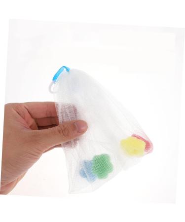 Baluue 2pcs Foaming Net Soap Savers for Bar Soap African Wash Net Soap Foaming Bag Bubble Pe White 21x14x0.2cm White - Buy Online on GoSupps.com