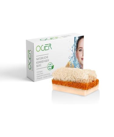 OG-ER Oger Natural Pumpkin Fibre Soap 110g - Propolis Extract & Milk 1pc
