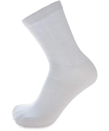 Non-Binding Diabetic Combed Cotton Crew Socks 3 Pair/Pack 10 - 13 Solid Grey