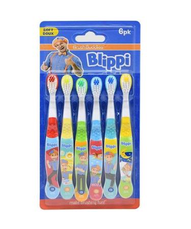 Brush Buddie Blippi Toothbrush 6 Pack for Children, boy, Girls - (BLIPPI-6)