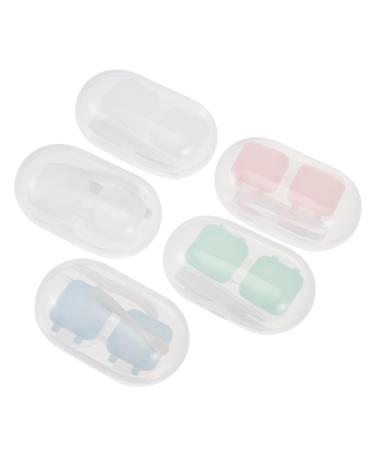 Solustrie 5 sentences Push glasses case contact lenses travel sweet contact cases contact lens container eye care cases contact lens boxes portable container storage box silicone