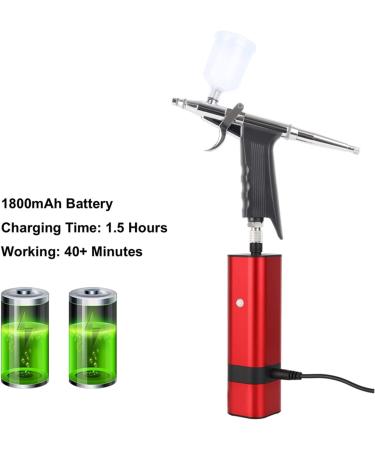 Paint Sprayer Cordless Airbrush Kit with Gravity Trigger Type Spray Gun for Art Model Body Paint Artist Makeup Nail Tattoos Cake Tools for Painting Ceilings Fences cabinets Tm80s Red B - Buy Online on GoSupps.com