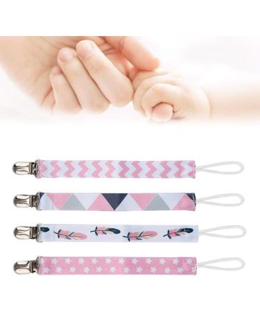 Atyhao Baby Pacifier Clip Set - 4 Modern Cotton Strap Holders | Universal Nipple Clips for Baby Shower Gifts & Plush Toys - Buy Online on GoSupps.com