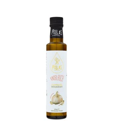 Pellas Nature Olive Oil Extra Vergine with garlic - olive oil cold pressed with Garlic test winner from Greece OK -KOSHER without additives 250ml oil bottle olive oil with garlic