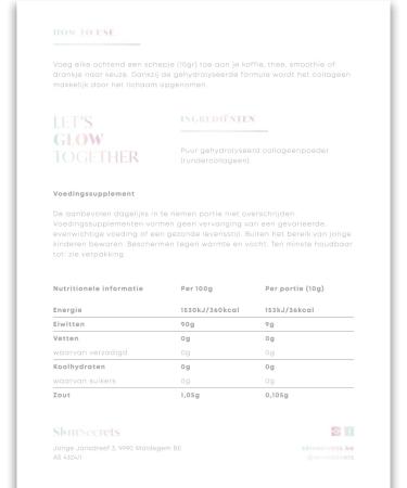  SkinSecrets SkinSecrets - Premium Hydrolyzed Collagen Powder - Type 1 & 3 Peptides - Perfect Solubility - Glowing Skin Collagen - 300g. Unflavored Powder - Buy Online on GoSupps.com