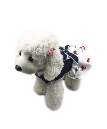Barrageon dogs Kneid sweet princess rock clothing puppy cat for little pet medium-sized dog cat Bowknot summer clothing (blue white-S) back length: 25 cm blue white