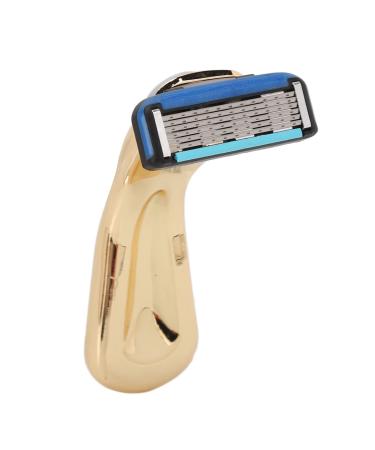 Manual Razor for Men Precise Quickly Trim Removable Manual Razor with Six Blades for Men on the Go (Gold)