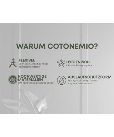 Cotonemio Menstrual Cup Set (3-Pack) | 100% Medical Silicone BPA-Free Plastic-Free | Includes Sterilizer & Cotton Bag | Sustainable & Up to 12 Hours - Buy Online on GoSupps.com