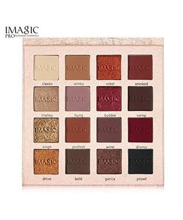 16 Color Matte & Shimmer Eyeshadow Palette | Luxury Metallic Gold & Nude Blending Powder with Mirror - Super Pigment Makeup - Buy Online on GoSupps.com