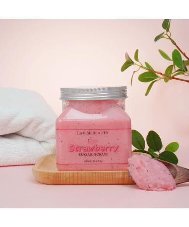 Strawberry Face & Body Scrub Exfoliating & Smoothing Sugar Scrub For Healthy Glow 450g - Buy Online on GoSupps.com