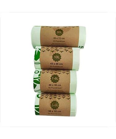 Garbage Bag Biodegradable PLA Corn Starch Kitchen Household Compostable Eco-Friendly Plant-Based Recycled Trash Bags for Bathroom Office Bins 8l (14 Silk*40*38cm) - Buy Online on GoSupps.com