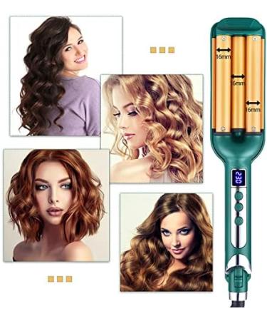 3 Barrel Curling Iron Professional Hair Waver for Women Tourmaline Ceramic Curling Wand Beach Wavy Curler With LCD Display Triple Barrel Hair Curler for Short Long Hair 16mm - Buy Online on GoSupps.com