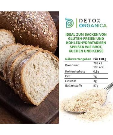 Buy Organic Flea Seeds 500g - 99% Purity Vegan Gluten-Free Low Carb Fiber Rich Powder | Detox Organica - Buy Online on GoSupps.com