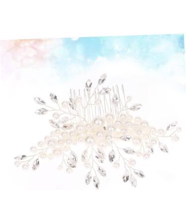 FRCOLOR 1PC wedding headpiece for bride metal hair claw clips Wedding Hair Jewelry Wedding Hair Pin pearl headpiece pearl hair clip Bride Hair Comb Wedding dress bridesmaid crystal - Buy Online on GoSupps.com