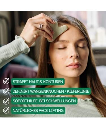 Ari Anwa Skincare Gua Sha Stein Liftingool | High-Quality Jade Massage Tool with Velvet Bag & Face Yoga eBook | Enhance Your Skincare Routine - Buy Online on GoSupps.com