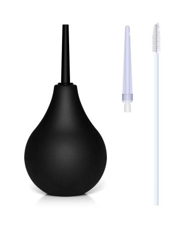 Melao Enema Bulb for Men, Anal Douche for Women, Reusable Vaginal or Anal Cleaner with Soft and Smooth Nozzle, 224ML (Black)