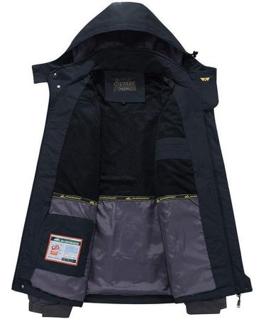 Spmor Men's Outdoor Waterproof Hooded Windproof Jacket - Black, Medium - Buy Online on GoSupps.com