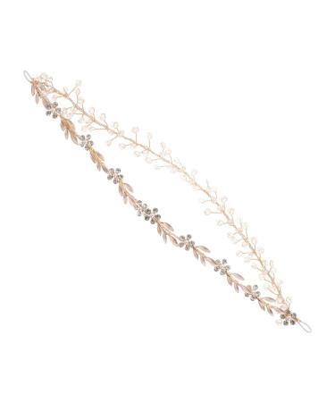 Beavorty Bridal Headpiece Bridal Headband Women Fake Pearl Leaf Headpiece Wedding Party Headpiece