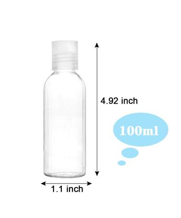 6-Piece Travel Bottle Set with 2 Funnels | 100ml Transparent Cosmetic Plastic Bottles for Shampoo Lotion & Travel Accessories - Buy Online on GoSupps.com