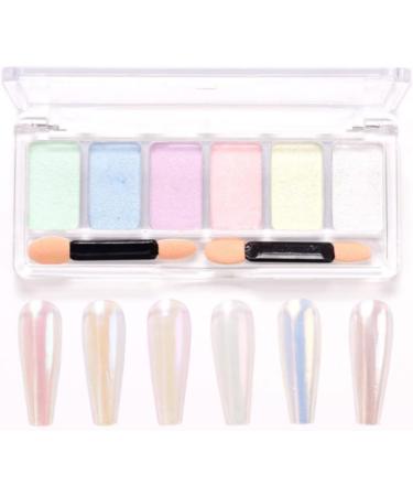 Nail Mirror Powder 6 Colours Manicure Chrome Glitter Pigment with Eyeshadow Stick Colorful nail glitter powders - Buy Online on GoSupps.com