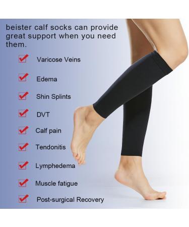 Buy Beister Calves Medical Compression Stockings for Varicose Veins | 20-30 mmHg Thrombosis Socks for Men & Women | Black 4XL - International Shipping Available - Buy Online on GoSupps.com