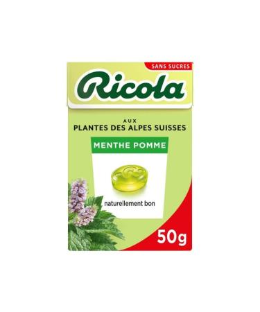 RICOLA - Apple Mint Sugar Free 50G - Pack of 4