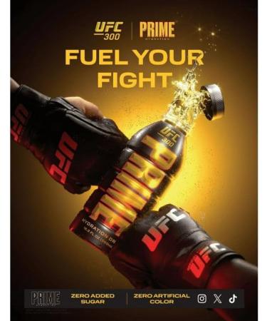 Extremely Limited Edition Prime Hydration UFC 300!!! (3 Bottles - 16.9 Fl Oz Each) - Buy Online on GoSupps.com