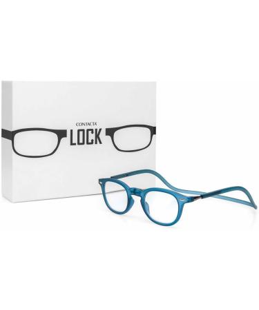 Contacta Lock Reading Glasses for Men & Women - Magnetic Rigid Collar Adjustable Sticks Blue +3.00 Diopters Includes Glasses Holder | Lightweight 33g - Buy Online on GoSupps.com