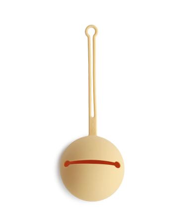 Mushie silicone pacifier box |Storage pacifier holder Case |Safe & high -quality baby accessories for toddlers & babies |Pale Daffodil