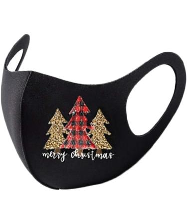 Deholifer 8-Piece Cotton Adult Christmas Fabric Masks - Breathable Washable Adjustable Mouth & Nose Protection in Black - Buy Online on GoSupps.com
