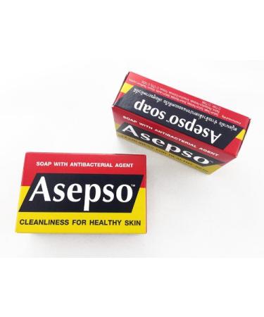 Asepso Original Hygeine Soap Antibacterial Antiseptic Healthy Body & Face 80g (2 Pieces)