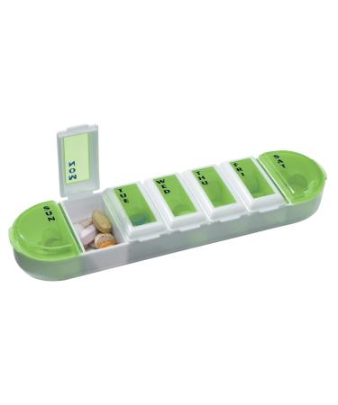 EZY DOSE Weekly (7-Day) Pill Case Medicine Planner Vitamin Organizer Rounded Base Compartments Convenient and Easy to Use Color May Vary BPA Free