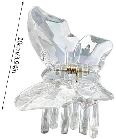 hgnxa Transparent Butterfly Shape Hair Claw Side Braids Woman Skincare Makeup Washing Face Hair Clip Wedding Party Hair Claw Ice transparent - Buy Online on GoSupps.com