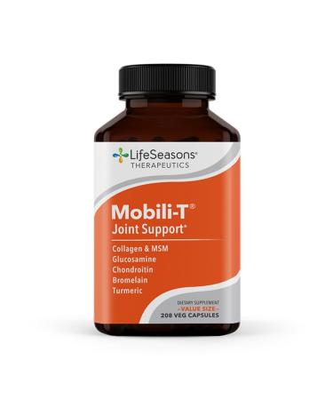 LifeSeasons Mobili-T - Joint Support Supplement - Glucosamine Chondroitin MSM Collagen Bromelain & Turmeric - Reduce Inflammation & Aches - Increase Range of Motion & Mobility - 208 Capsules 208 Count (Pack of 1)