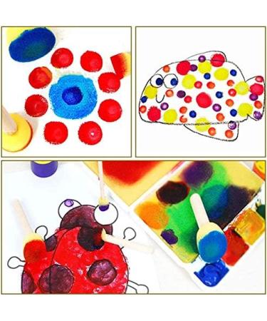 HONJIE Round Stencil Sponge Foam Brush Set - 20 Pcs | Wooden Handle for Furniture Art Crafts Painting | 5 Sizes Included - Buy Online on GoSupps.com