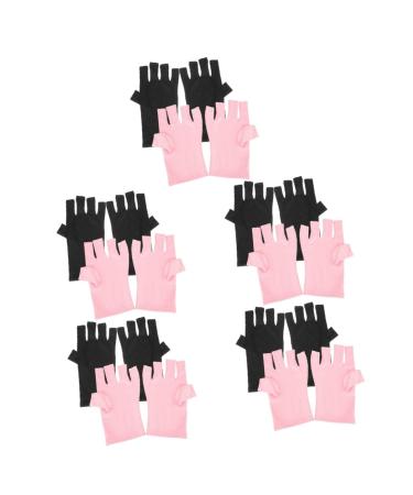 Beavorty 10 Pairs nail gloves pink gloves UV manicure gloves protective gloves UV gloves gloves UV protecting gloves manicure salon gloves polyester Miss Manicure tools protection