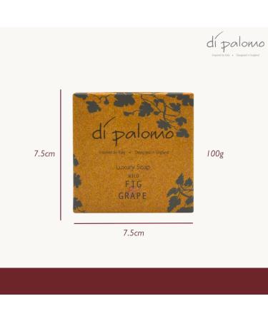 Di Palomo Vegan Wild Fig & Grape Luxury Soap Bar - 100g Moisturising Hand Soap for Ladies & Men - Vegan Skin Care Bar Soap - Buy Online on GoSupps.com