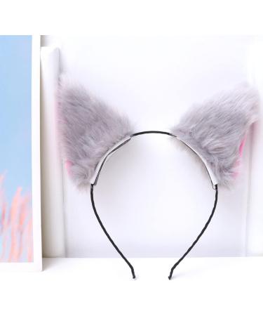 Healeved Plush Ear Hair Cartoon Stuffed Headband Headdress Hair Accessory for Women Girls Party Grey - Buy Online on GoSupps.com